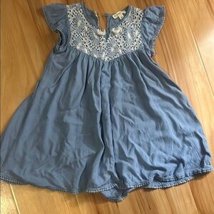 Tucker + Tate Blue Dress with White Lace Accents